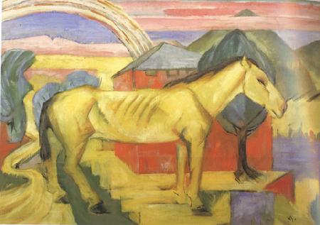 Franz Marc Long Yellow Horse (mk34) oil painting picture